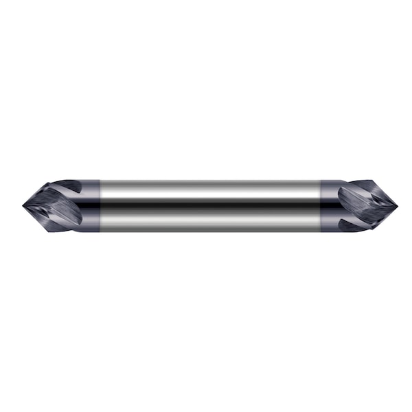 Chamfer Cutter-Pointed-Helical Flutes .2500 1/4 Shank DIAx45 Degree per side Carbide